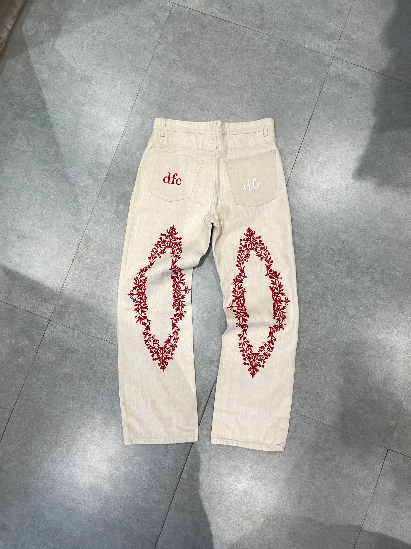 RED WHITE EMBRODIERY