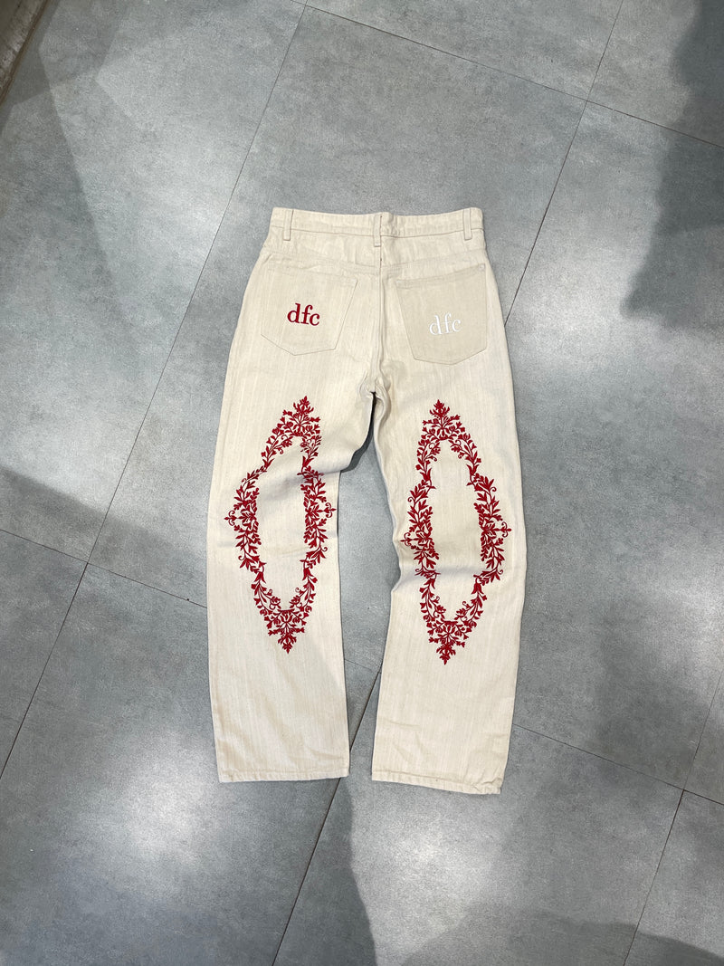 RED WHITE EMBRODIERY