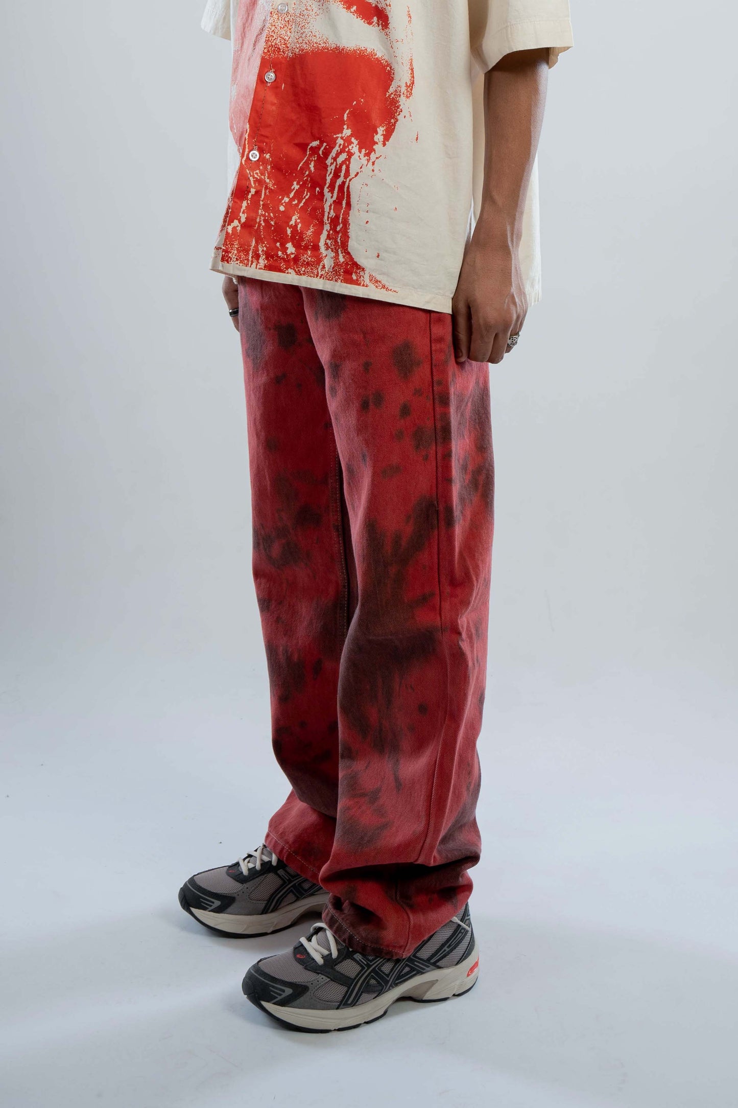 RED TIEDYE DENIM